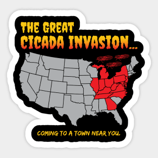Cicada Invasion Coming to These States in US Map Funny print Sticker